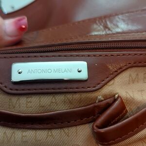 Antonio Melanie Brown Leather hobo bag with matching leather wallet.